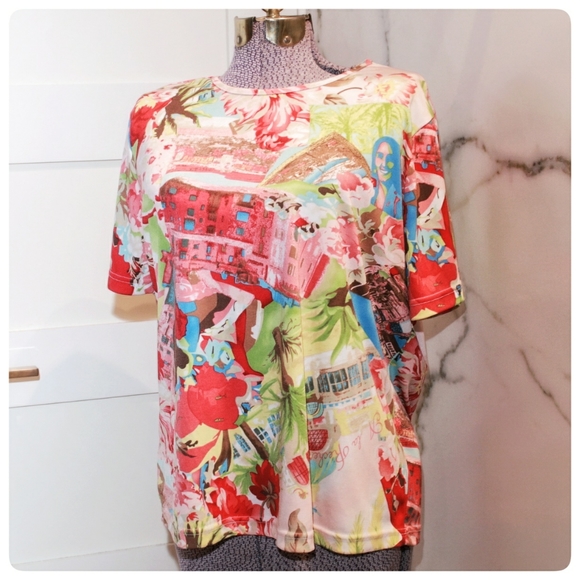 Tropical print t-shirt - Picture 1 of 2